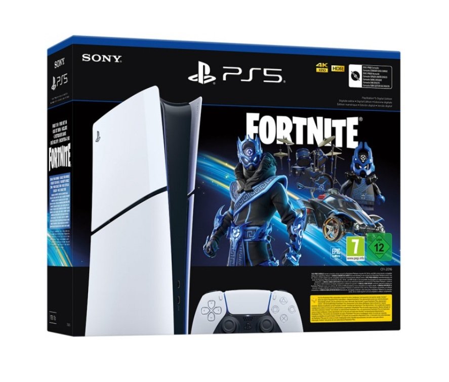 Consola SONY Playstation Edición Digital PS5 Slim + Juego Fortnite 1TB