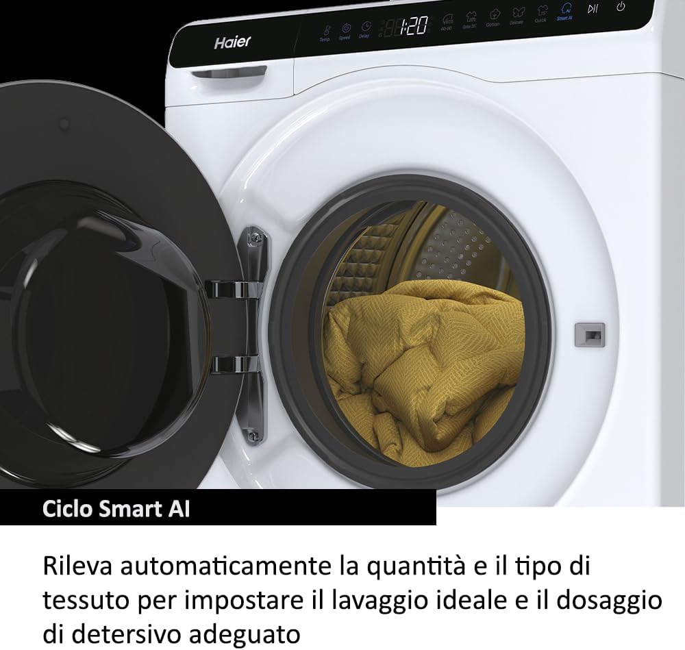 Haier Mini Drum HW50-BP12307-S Lavadora, 5 kg, 1200 vueltas, 6 programas