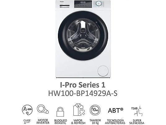 Lavadora carga frontal - Haier I-Pro Series 1 HW100-BP14929A-S, 10 kg