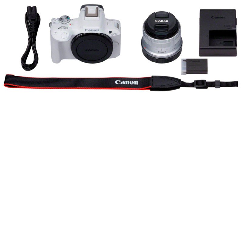 Canon EOS R50 Blanca + RF-S 18-45 mm IS STM