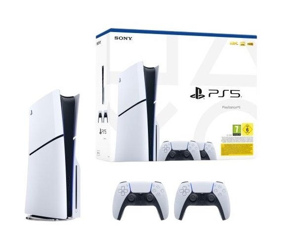 Consola SONY Playstation  PS5 Slim + 2 Mandos 1TB (Edición Estándar)
