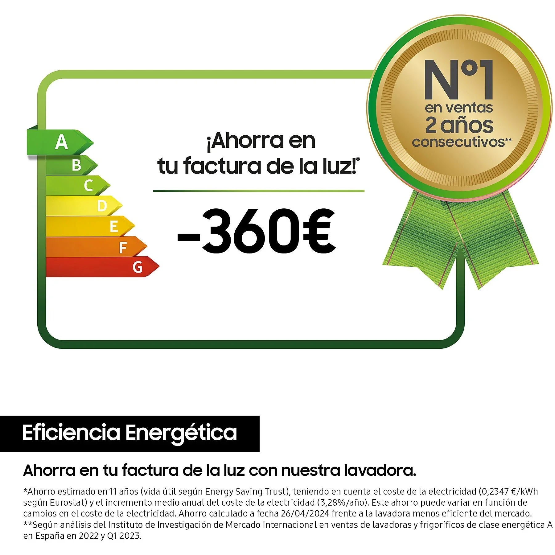 Lavadora carga frontal - Samsung WW90CGC04DAEEC, 9 kg