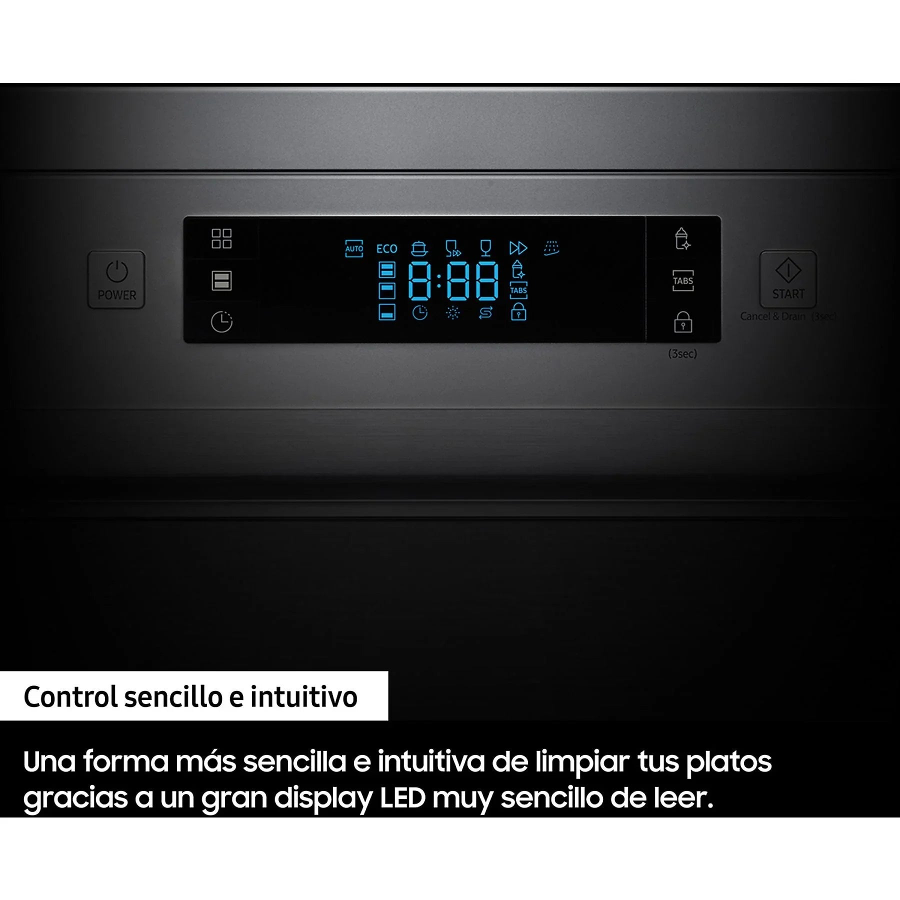 Lavavajillas - Samsung DW60M6050FS, 14 servicios, 7 programas