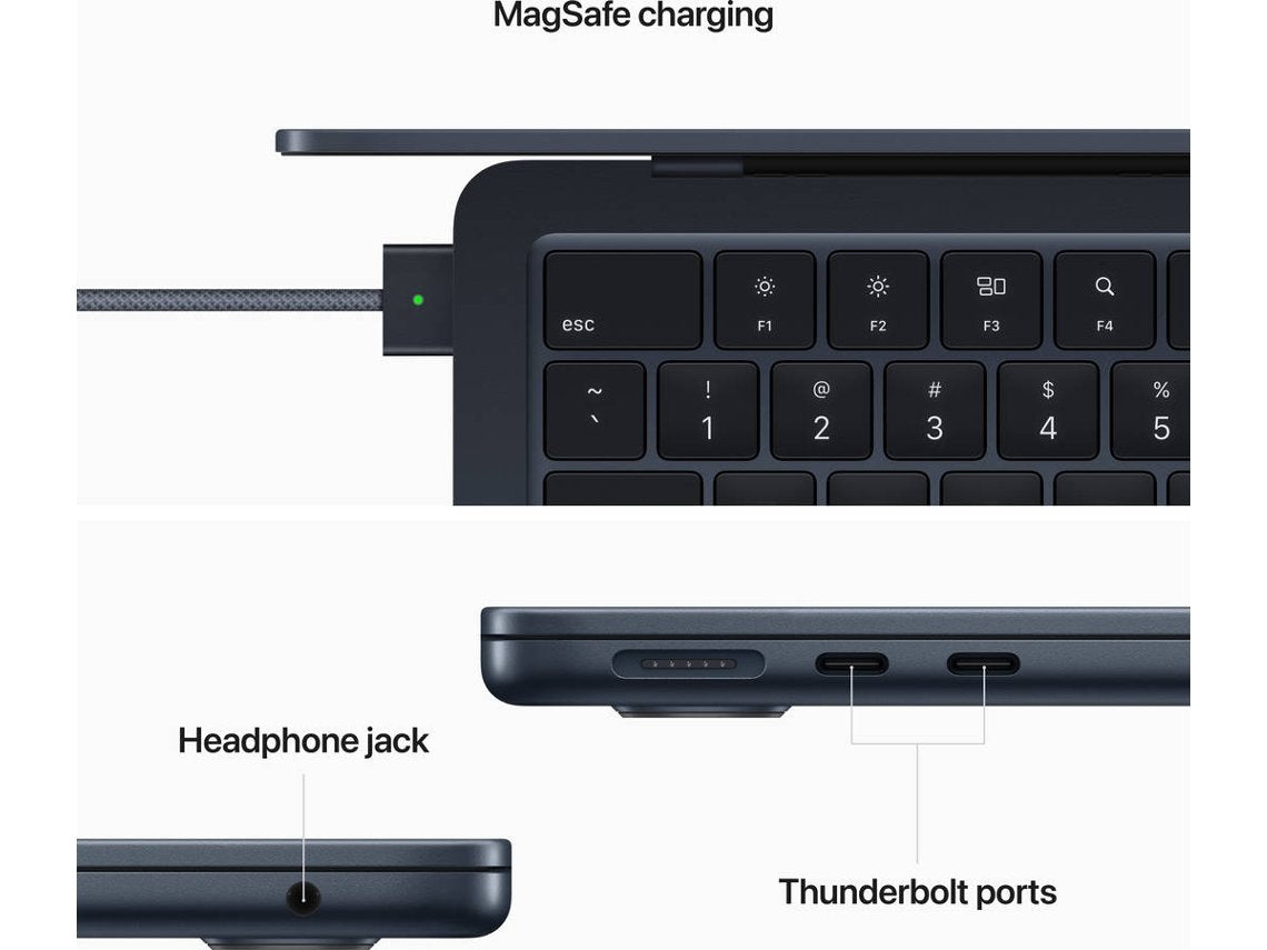 MacBook Air APPLE Medianoche (13'' - Apple M2 8-Core - RAM: 16 GB - 256 GB - GPU 8-Core)