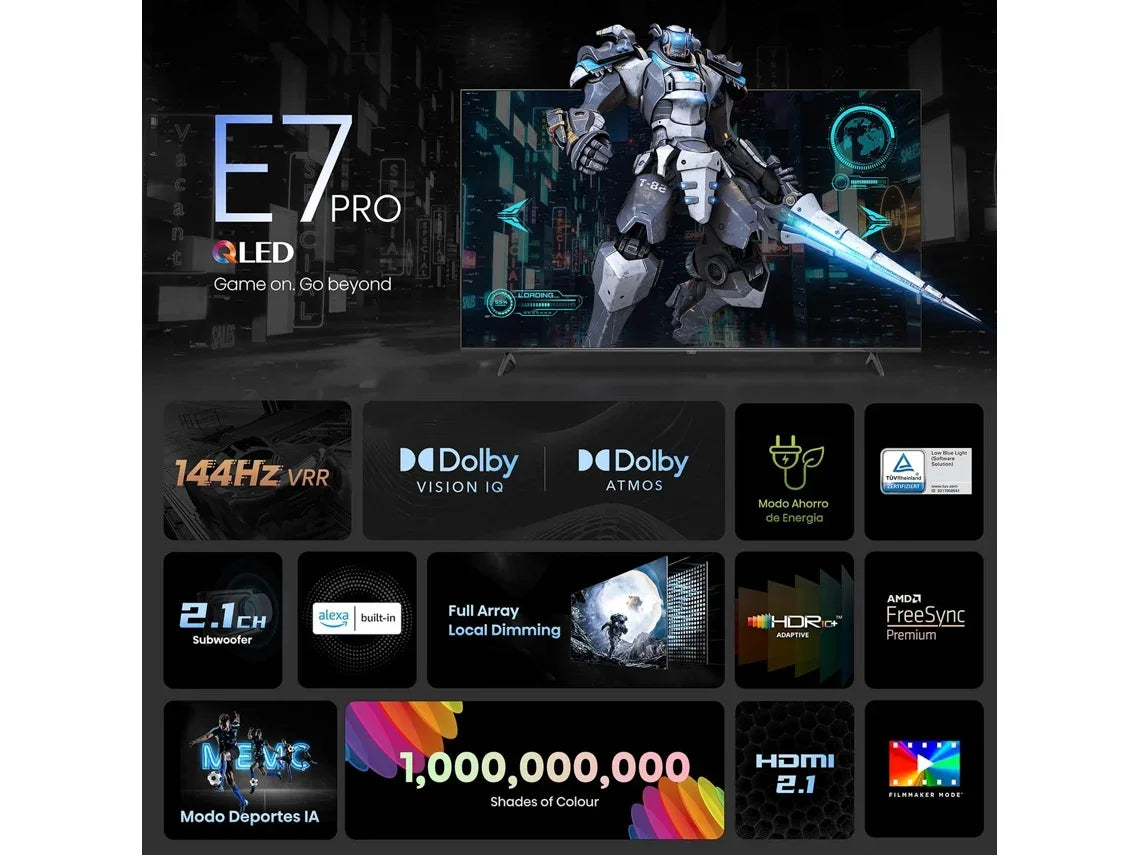 TV HISENSE 75E7NQ-PRO (QLED - 75'' - 191 cm - 4K Ultra HD - Smart TV)