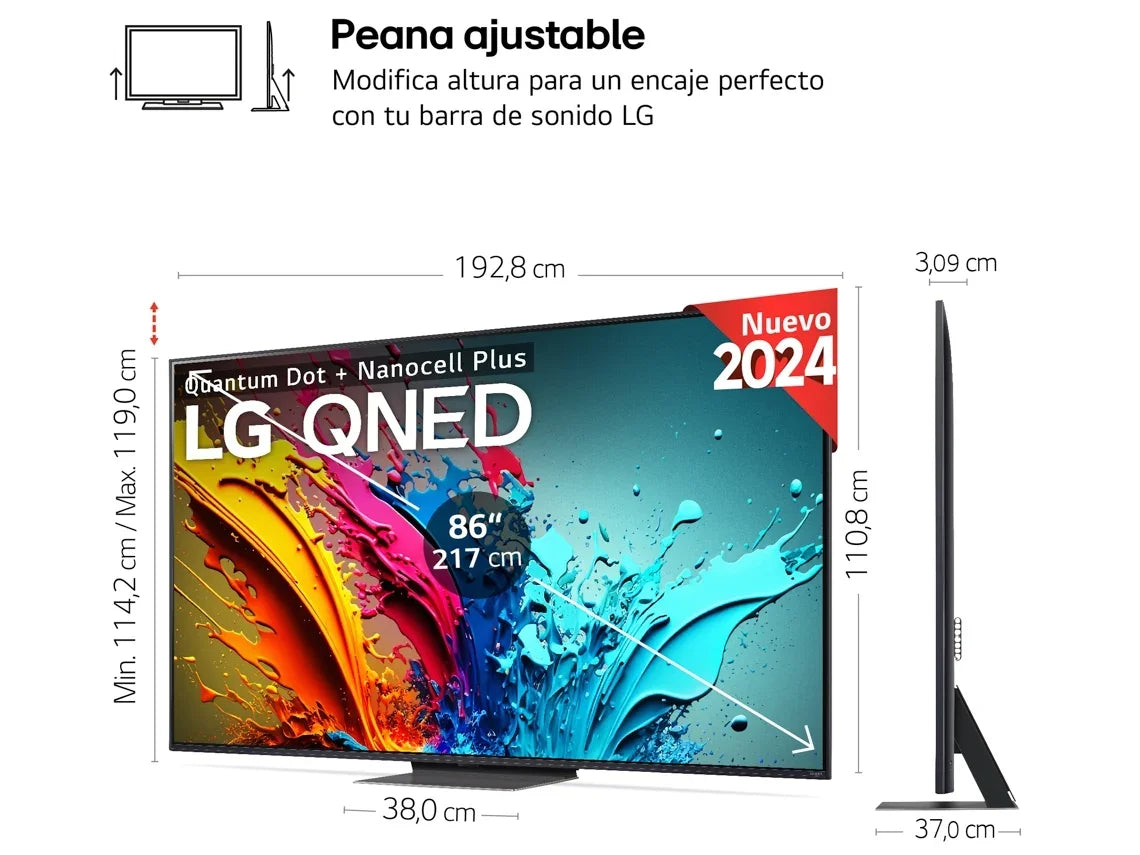 TV LG 86QNED86T6A (QNED - 86'' - 218 cm - 4K Ultra HD - Smart TV)